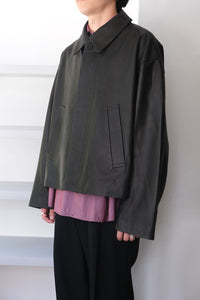 LAMB LEATHER COVERALL / BLACK