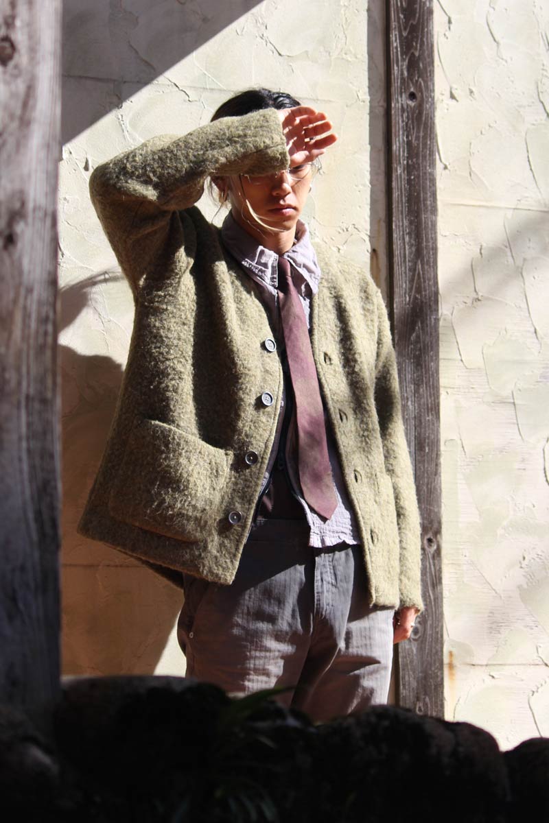 DPTO — Fresh Moss Tumble Wool Cardigan