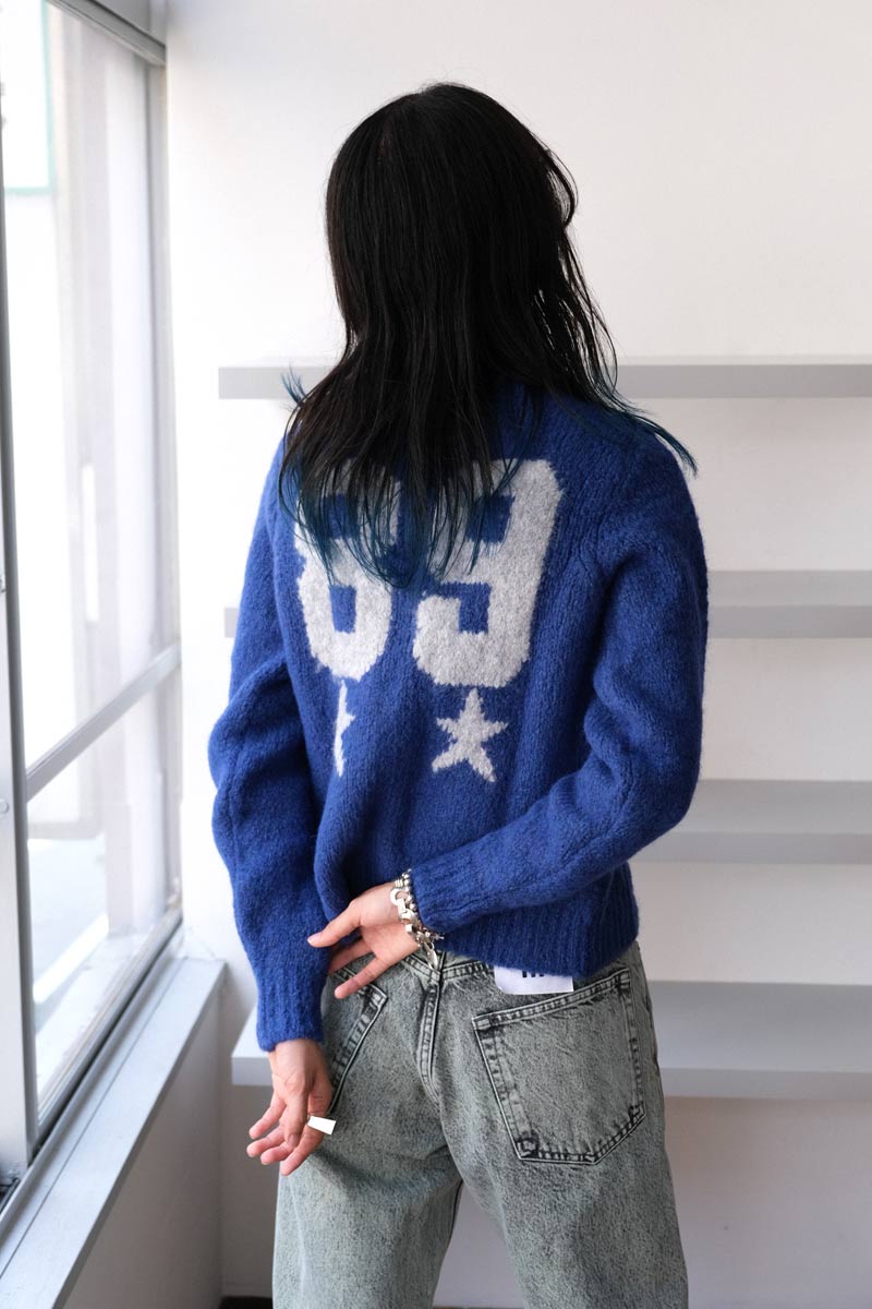 PALOMA WOOL | STADIUM KNIT SWEATER / SOFT BLUE フルジップウール