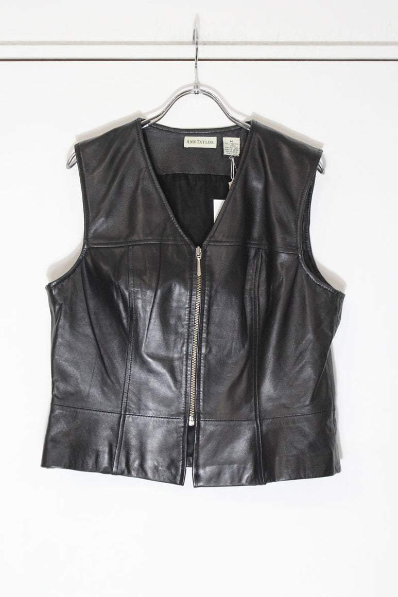 ANN TAYLOR | 90'S LEATHER VEST [DEADSTOCK/NOS]