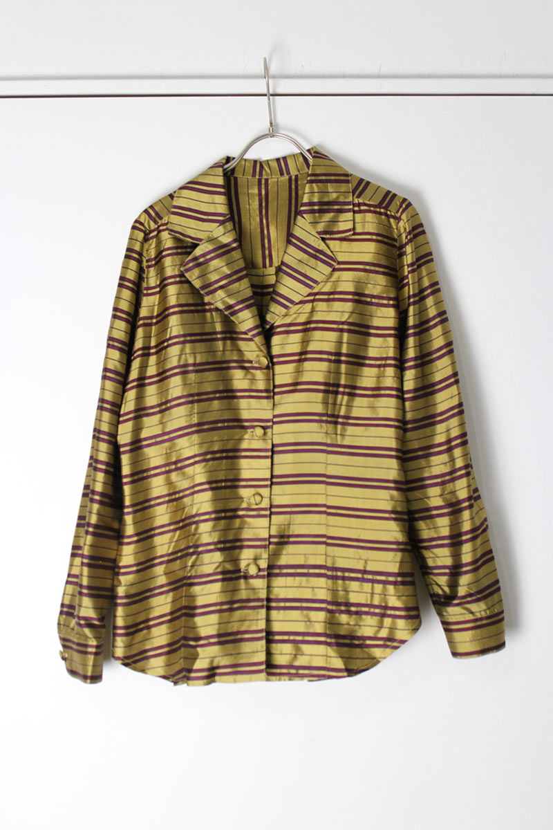 NO BRAND | 80'S L/S BORDER SHIRT [USED]
