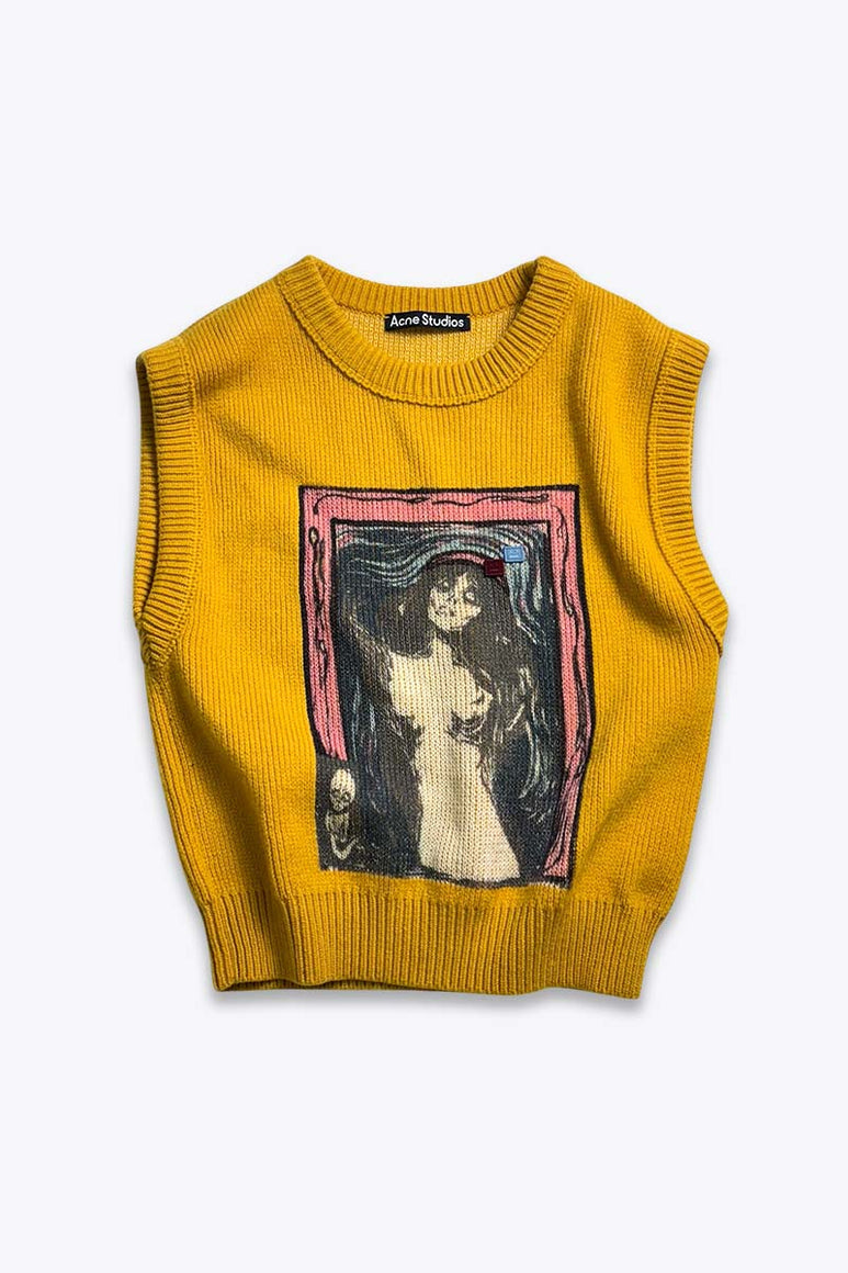 ACNE STUDIOS | GRAPHIC PRINT WOOL KNIT VEST [USED]