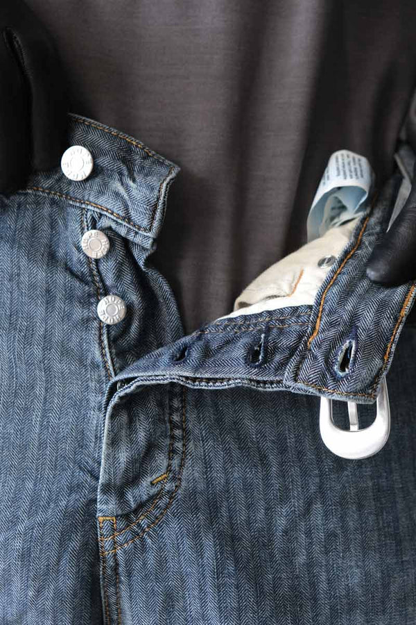 CRISS JEANS / MID BLUE HERRINGBONE