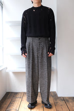 Load image into Gallery viewer, WOOL JACQUARD WIDE TUCK PANTS / LEOPARD