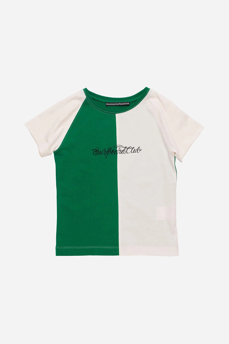 MINI CAP TEE RAGLAN / GREEN-WHITE