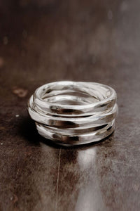 WOUND RING HAMMERED / STERLING SILVER