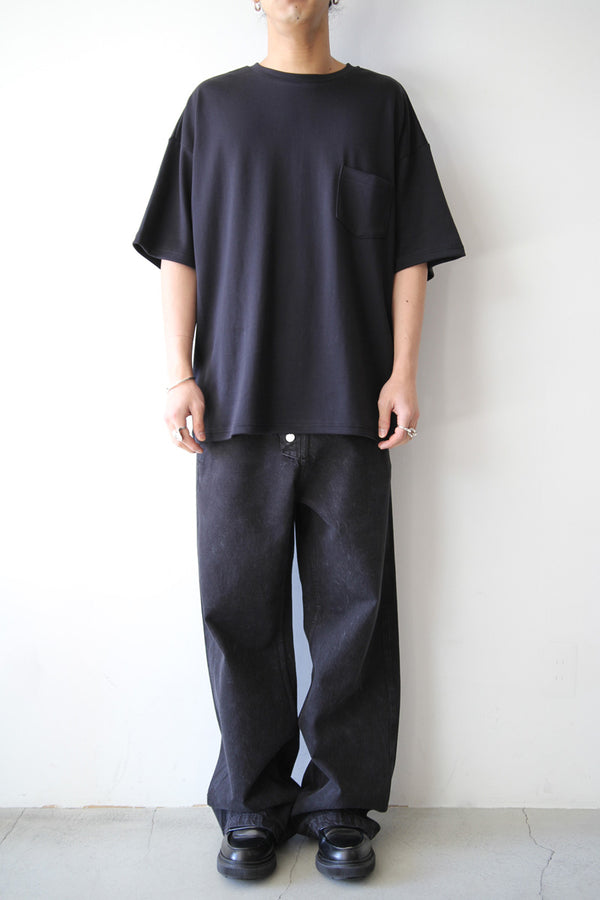 AILE SUPIMA SMOOTH S/S POCKET T-SHIRT / FADE BLACK [20%OFF]