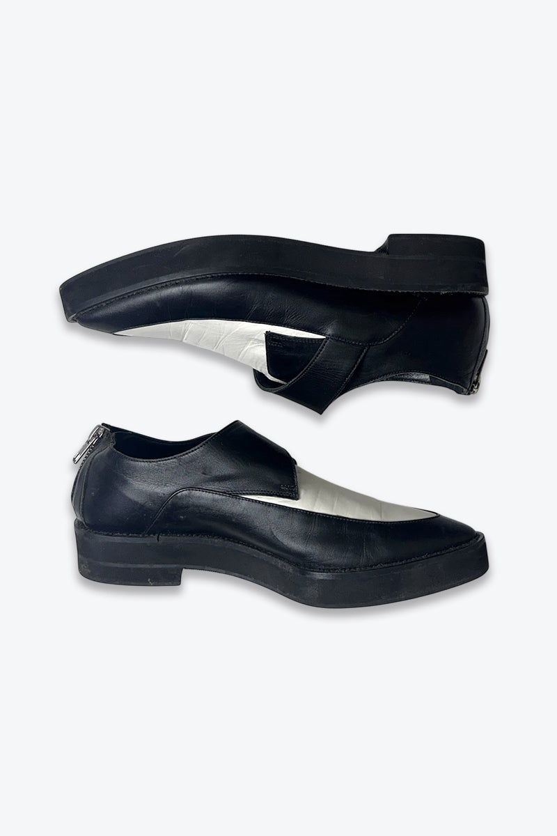 HELMUT LANG | HEEL ZIP MONK STRAP LEATHER SHOES [USED]