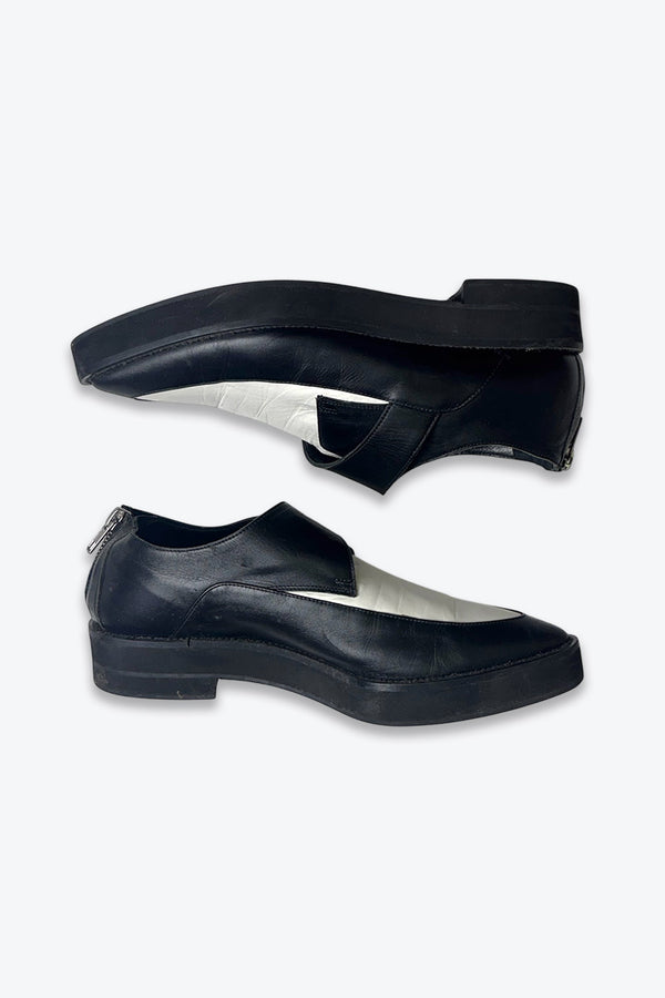 HELMUT LANG | HEEL ZIP MONK STRAP LEATHER SHOES [USED]