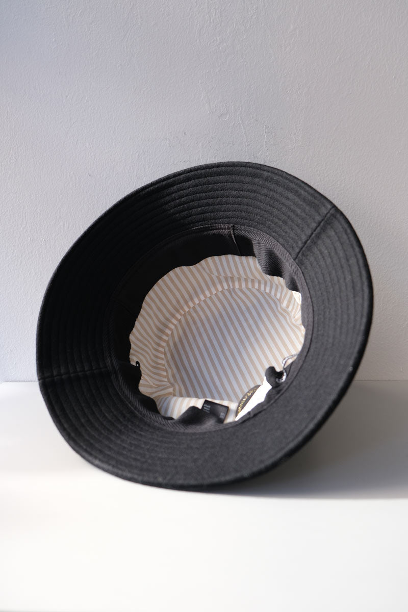 WATERPLOOF MELTON HAT / BLACK 
