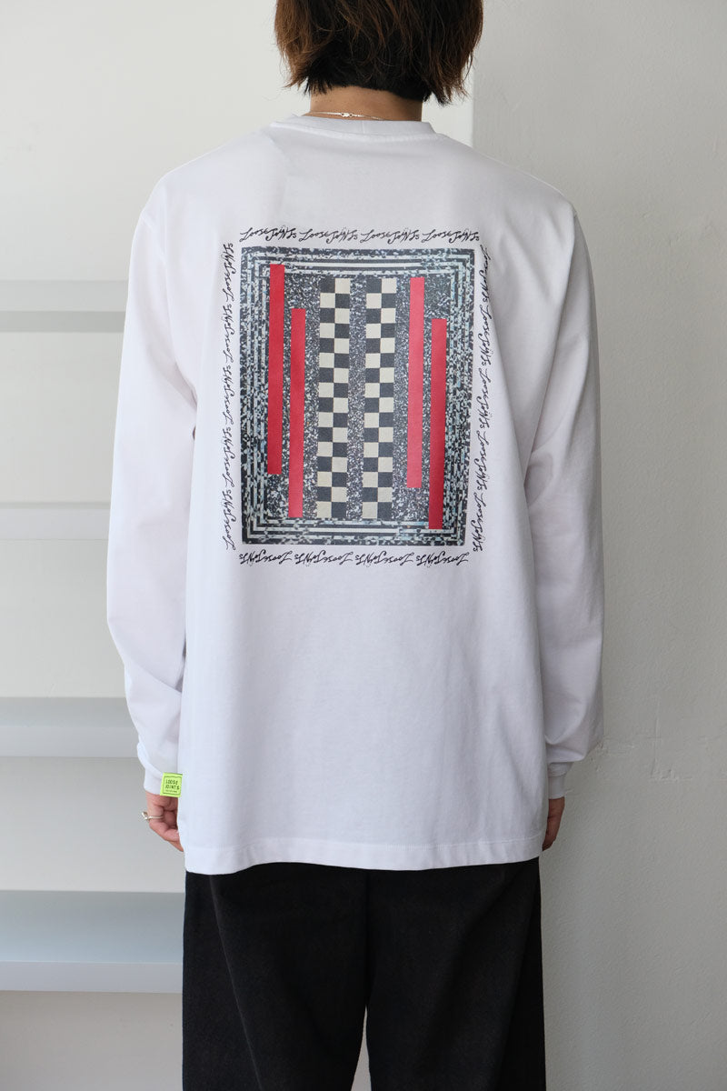 HISHAM AKIRA BHAROOCHA -'STAGGERED COUNTER TOP' L/S TEE / WHITE [60%OFF]