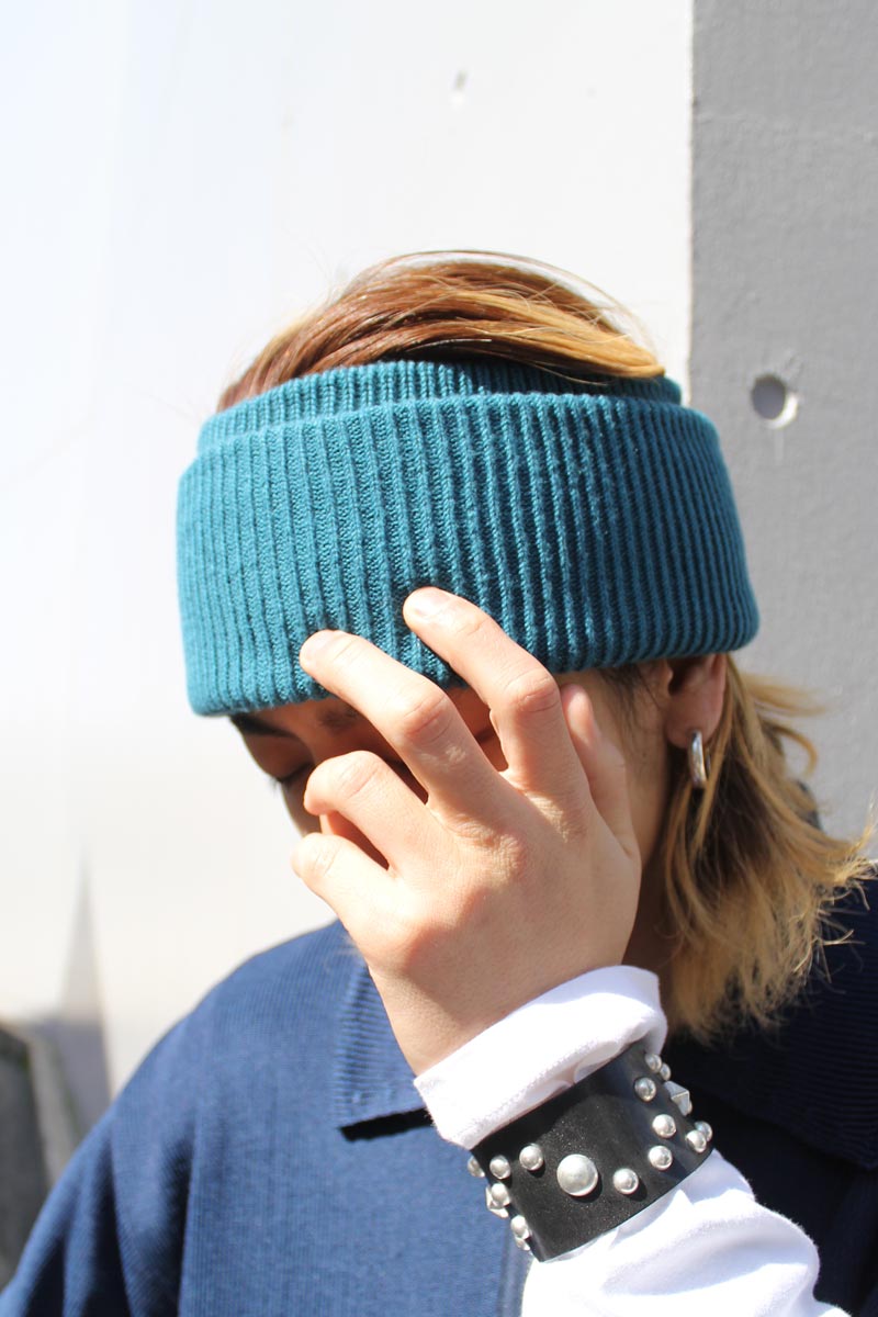 COTTON FLAP HEAD BAND / DARK GREEN 