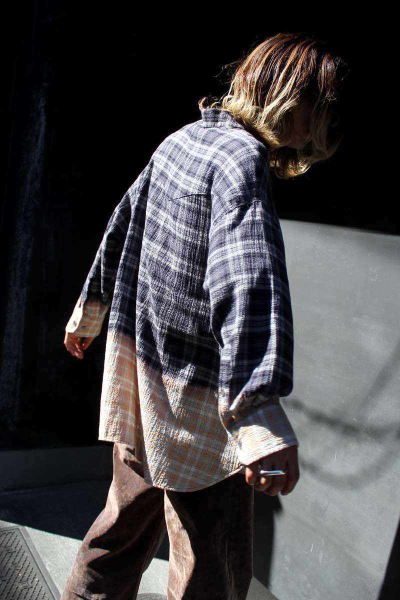 OVERGROWN SHIRT / BLEACHED AWAY BLACK CHECK