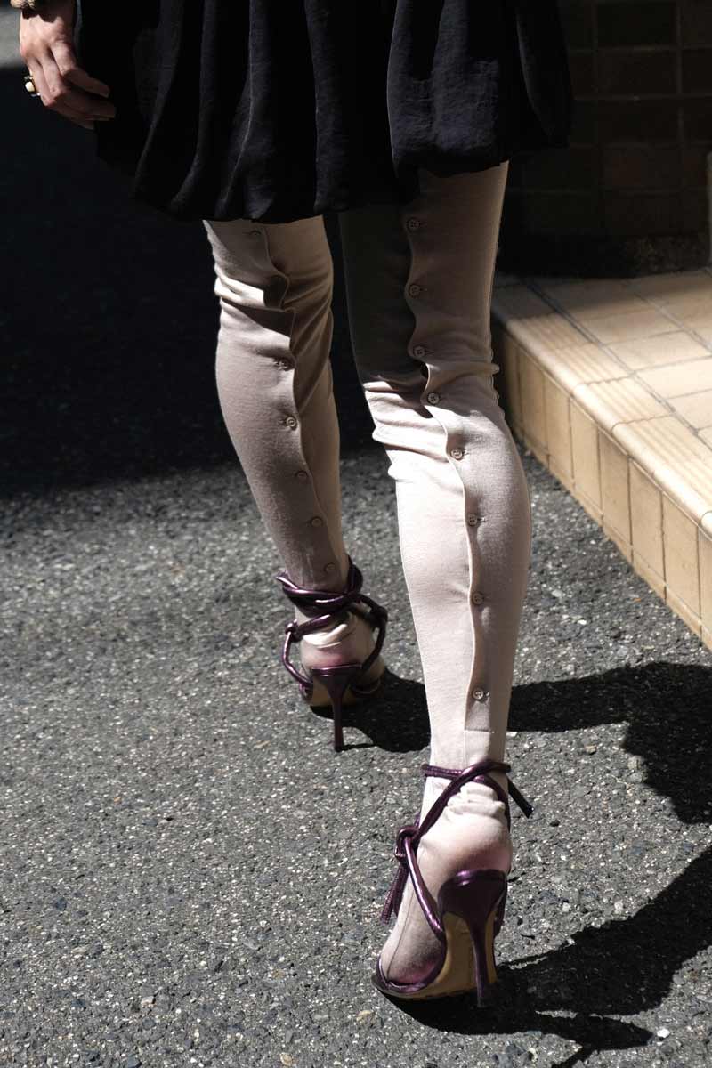 WOOL BACK BUTTON TIGHTS / LIGHT GRAY [30% 할인]