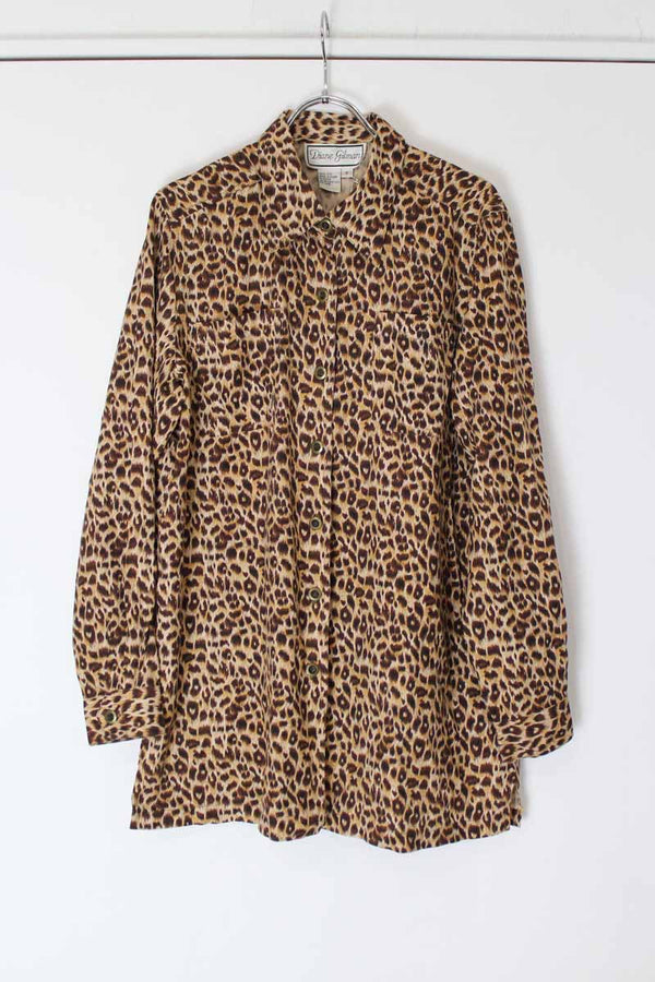 DIANE GILMAN | 90'S L/S LEOPARD SILK SHIRT [USED]