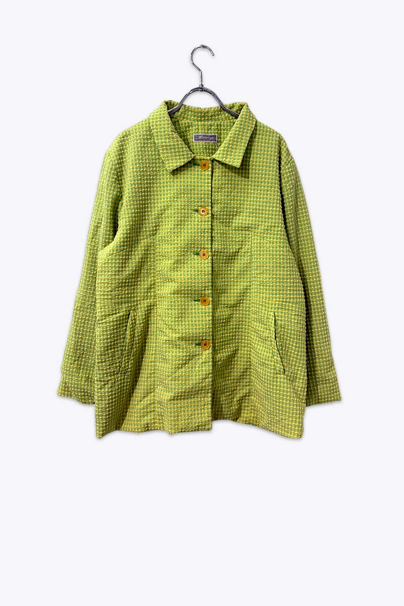 FUORY | 90'S CHECK JACKET / GREEN [USED]