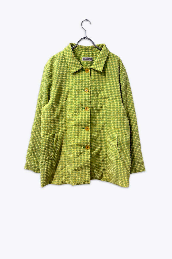 FUORY | 90'S CHECK JACKET / GREEN [USED]