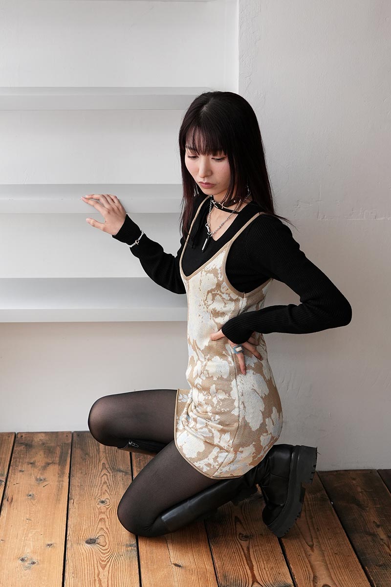 SLIP DRESS / YELLOW WALLPAPER JAQUARD [20%OFF]