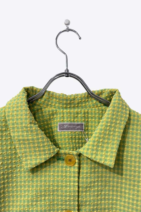 FUORY | 90'S CHECK JACKET / GREEN [USED]
