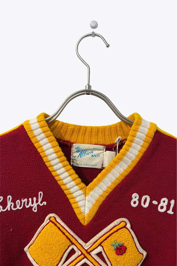 OTHER BRAND | 80'S WILSON V-NECK ACRYLIC SWEATER [USED]