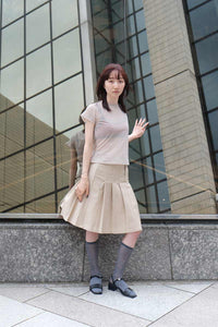 LAI MIDI PLEAT SKIRT / ECRU