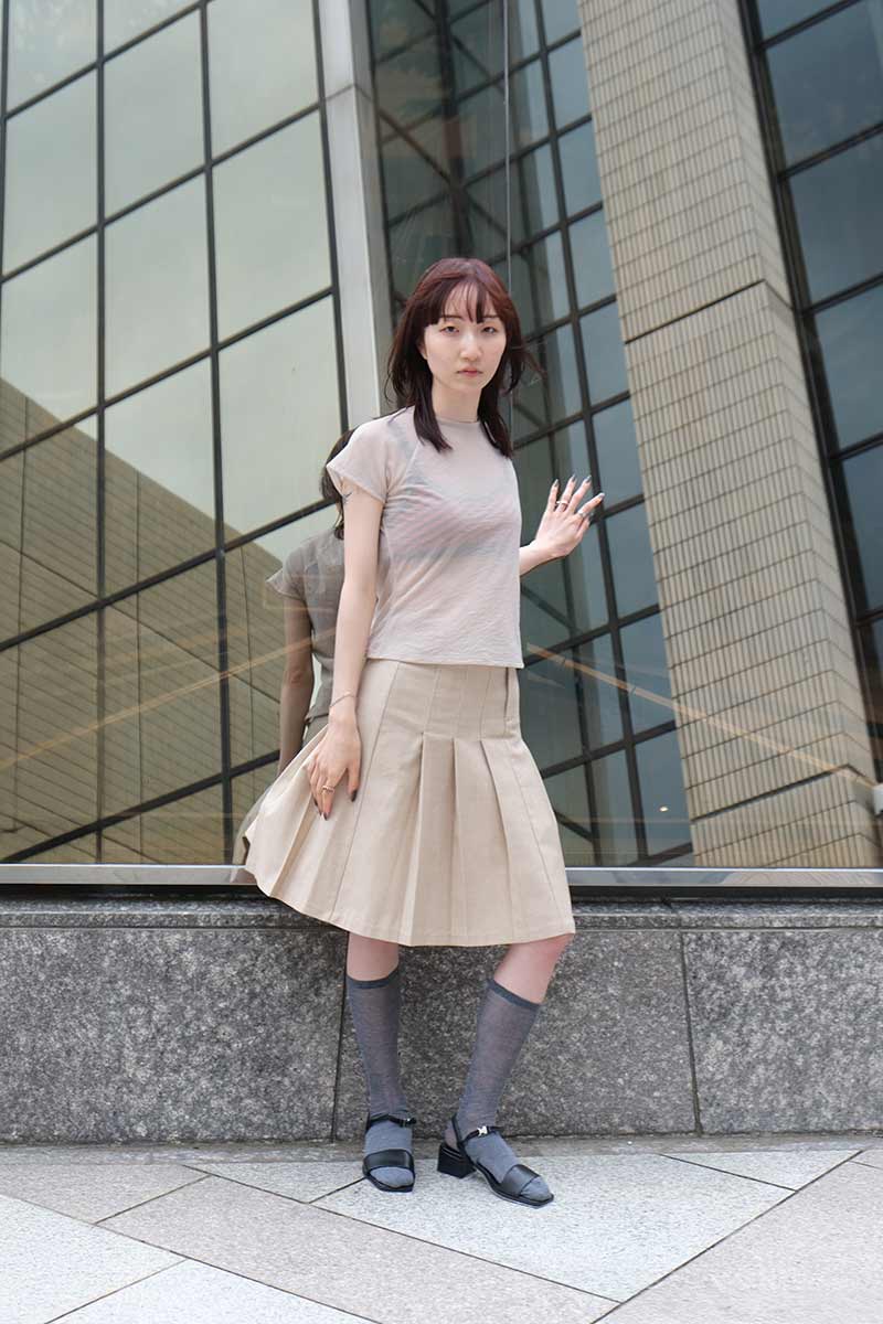 OMU T-SHIRT / BEIGE [20% OFF]