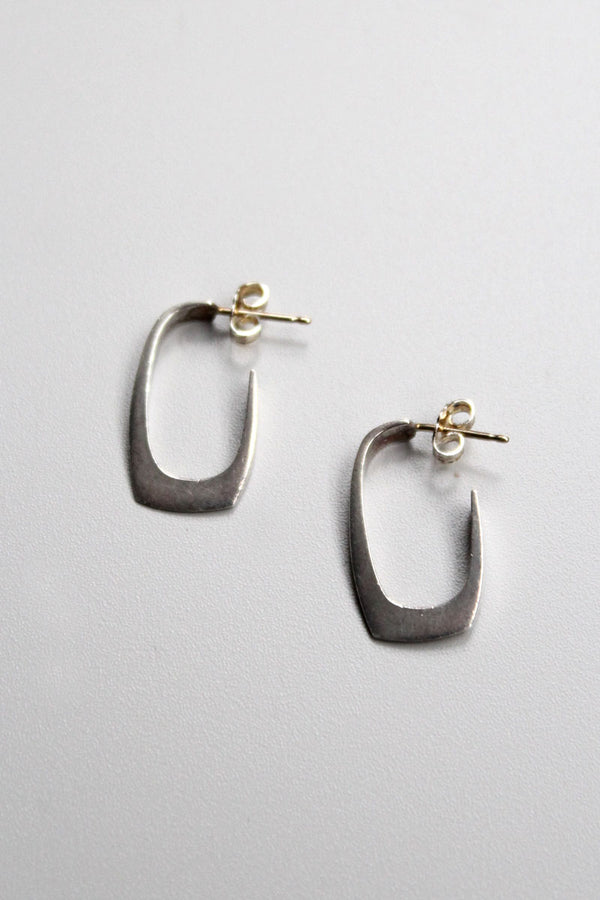 925 SILVER EARRINGS w/14K POSTS / SILVER/GOLD
