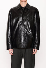 画像をギャラリービューアに読み込む, SATURN LEATHER SHIRT / VINTAGE BLACK LETAHER