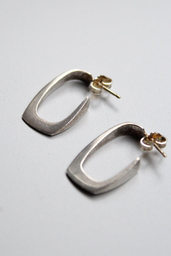 925 SILVER EARRINGS w/14K POSTS / SILVER/GOLD
