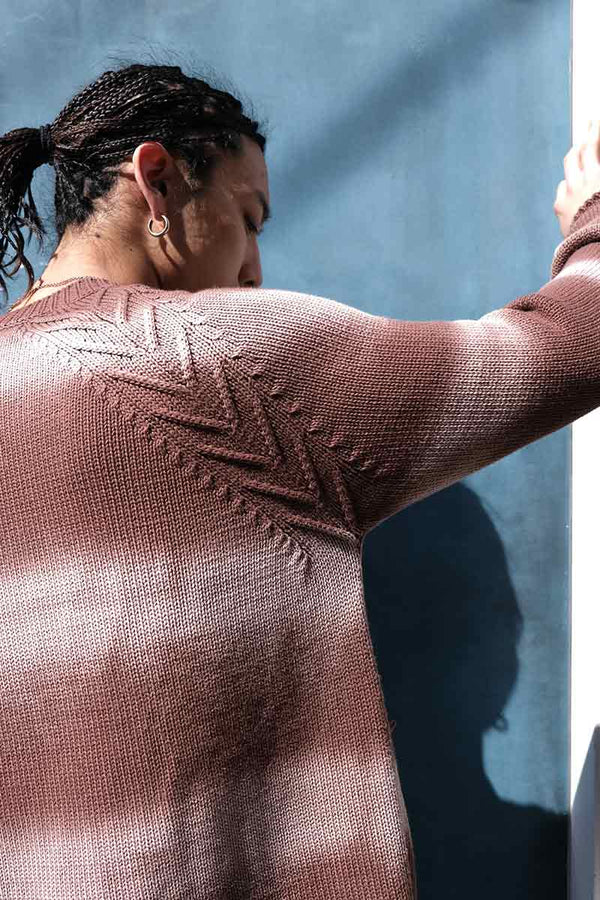 TYRE TRACK WASHED CARDIGAN / WASHED BROWN [30%OFF]