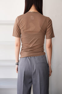 HIGH TWIST JERSEY DISTORTED S/S TEE / DUSTY BROWN