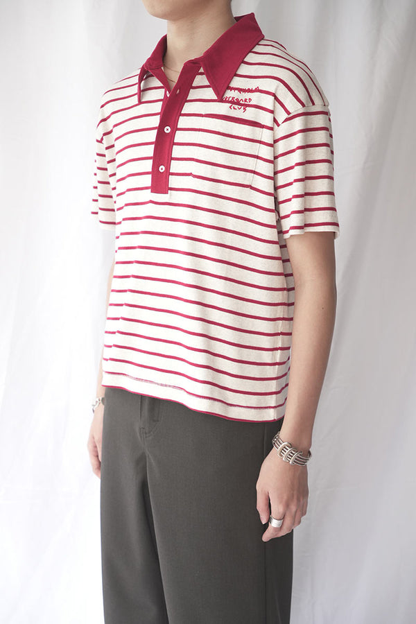 POCKET POLO / RED STRIPE