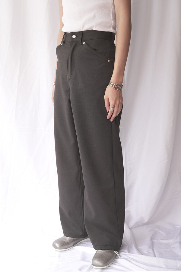 STELLAR TROUSERS / BROWN MELANGE TWILL