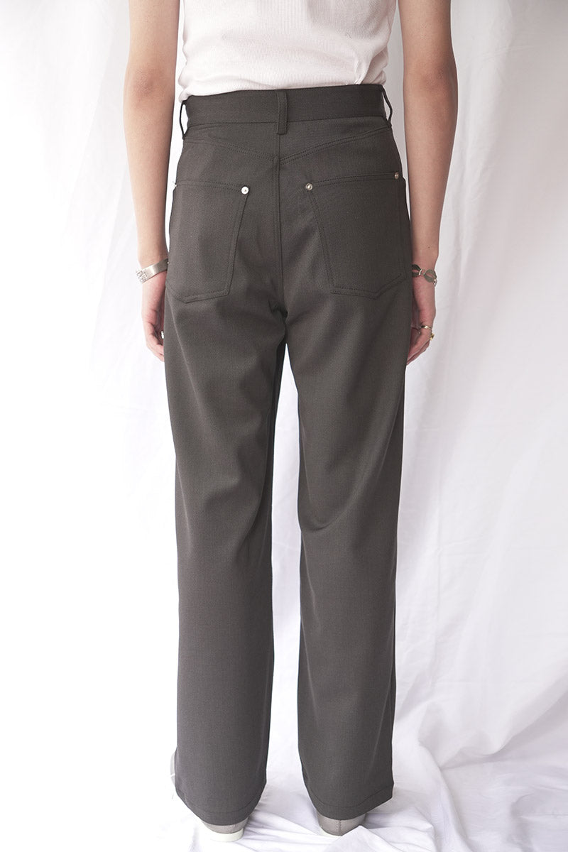 STELLAR TROUSERS / BROWN MELANGE TWILL