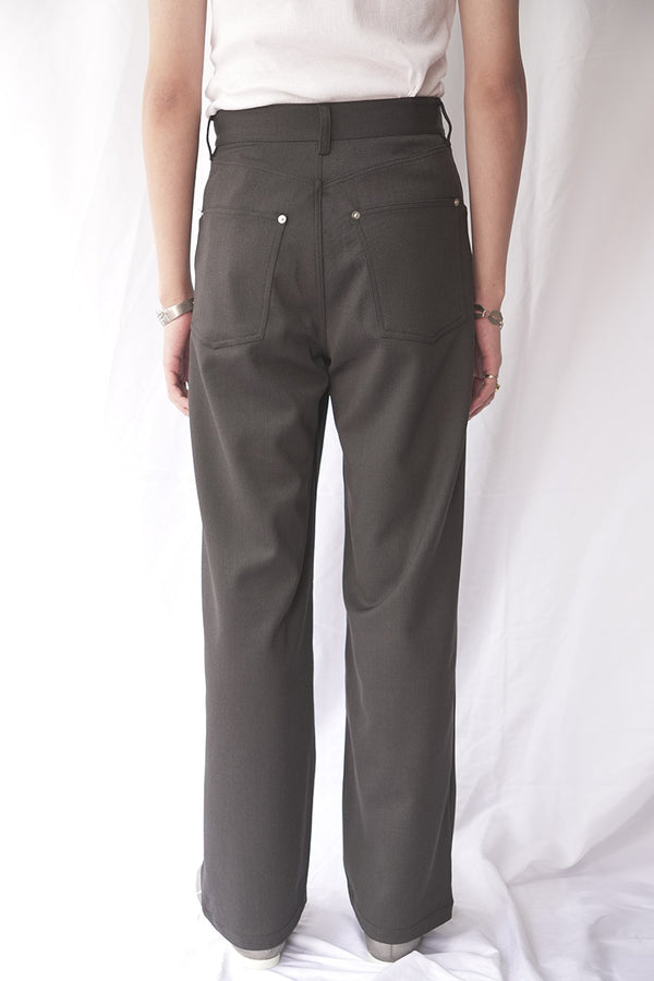 STELLAR TROUSERS / BROWN MELANGE TWILL