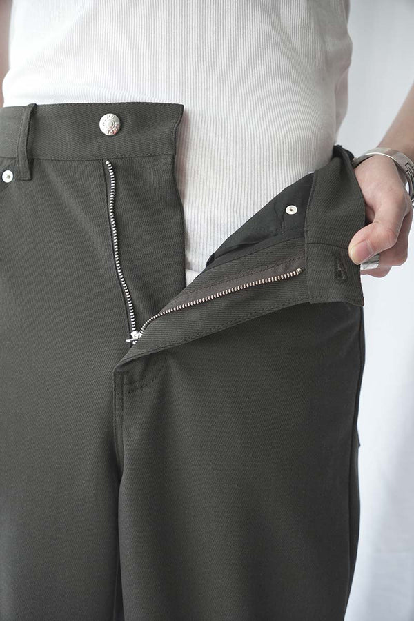 STELLAR TROUSERS / BROWN MELANGE TWILL
