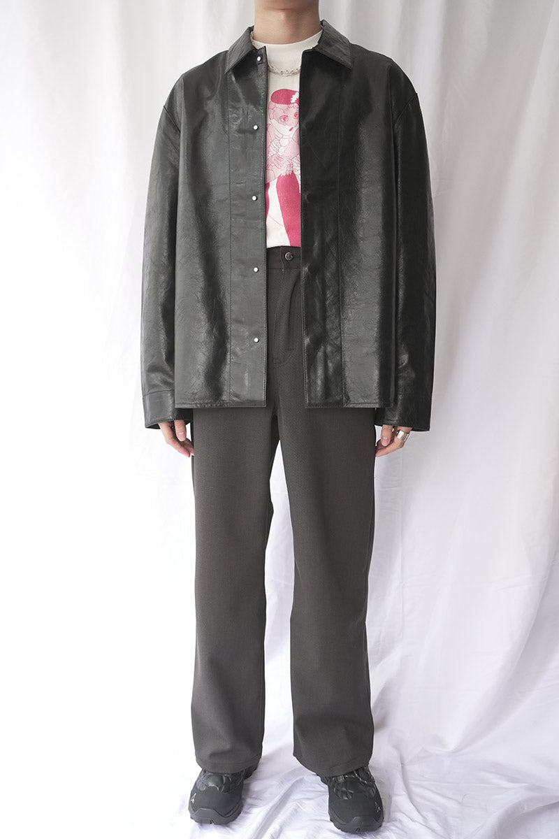 SATURN LEATHER SHIRT / VINTAGE BLACK LETAHER