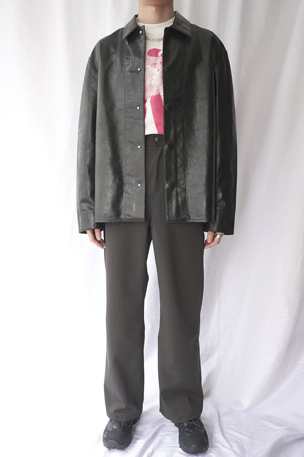 SATURN LEATHER SHIRT / VINTAGE BLACK LETAHER