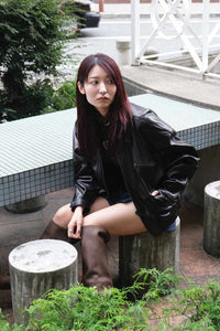 LORA LEATHER JACKET / BLACK