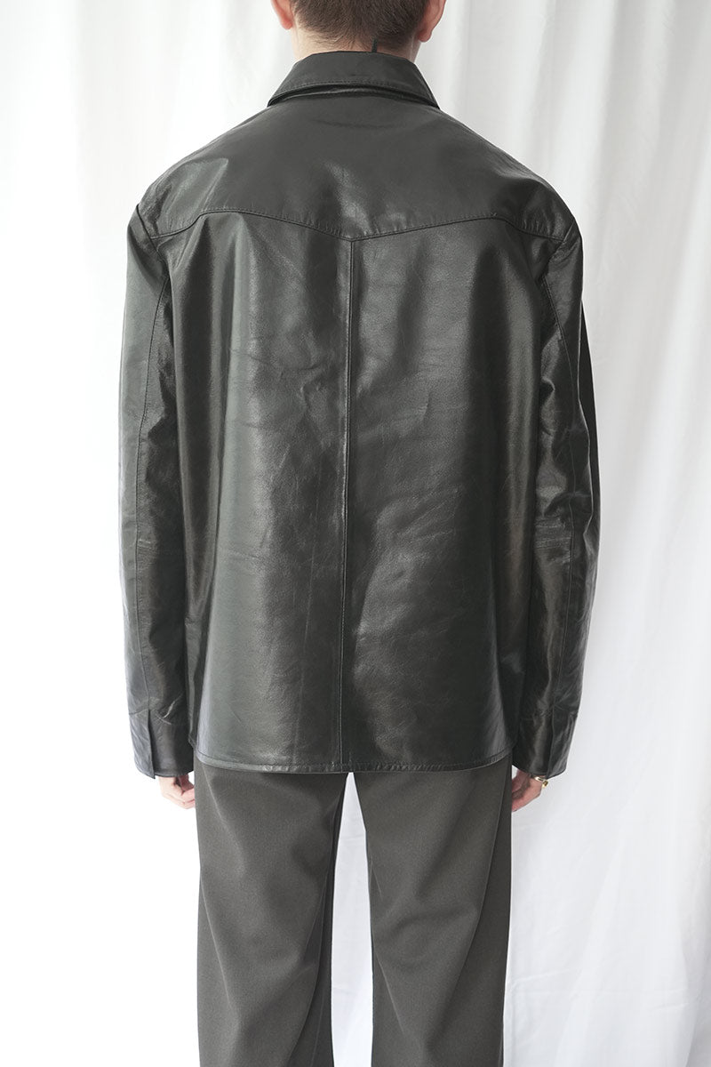 SATURN LEATHER SHIRT / VINTAGE BLACK LETAHER