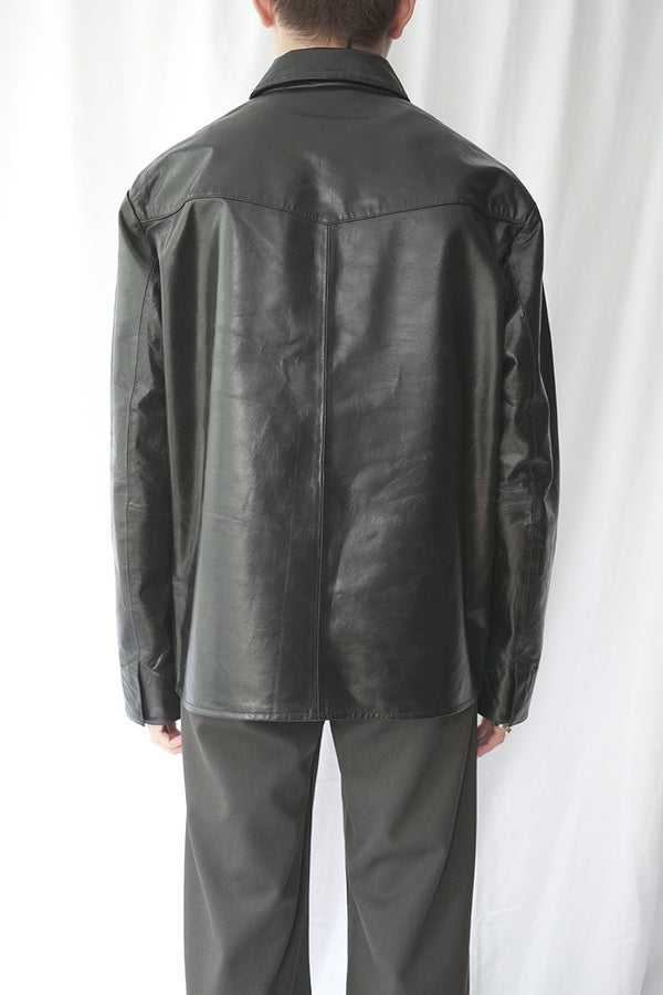 SATURN LEATHER SHIRT / VINTAGE BLACK LETAHER