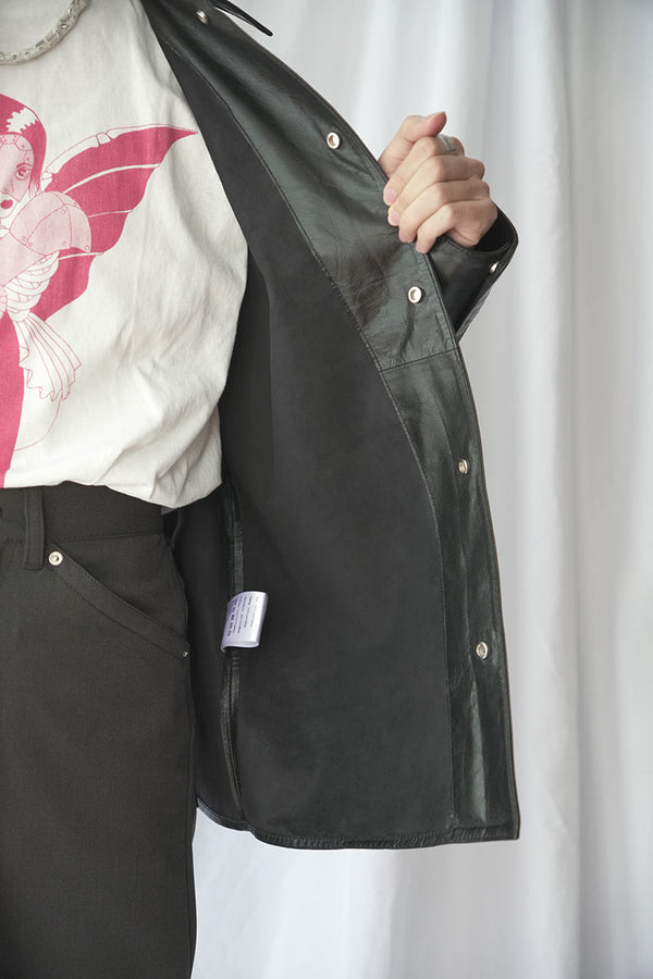 SATURN LEATHER SHIRT / VINTAGE BLACK LETAHER