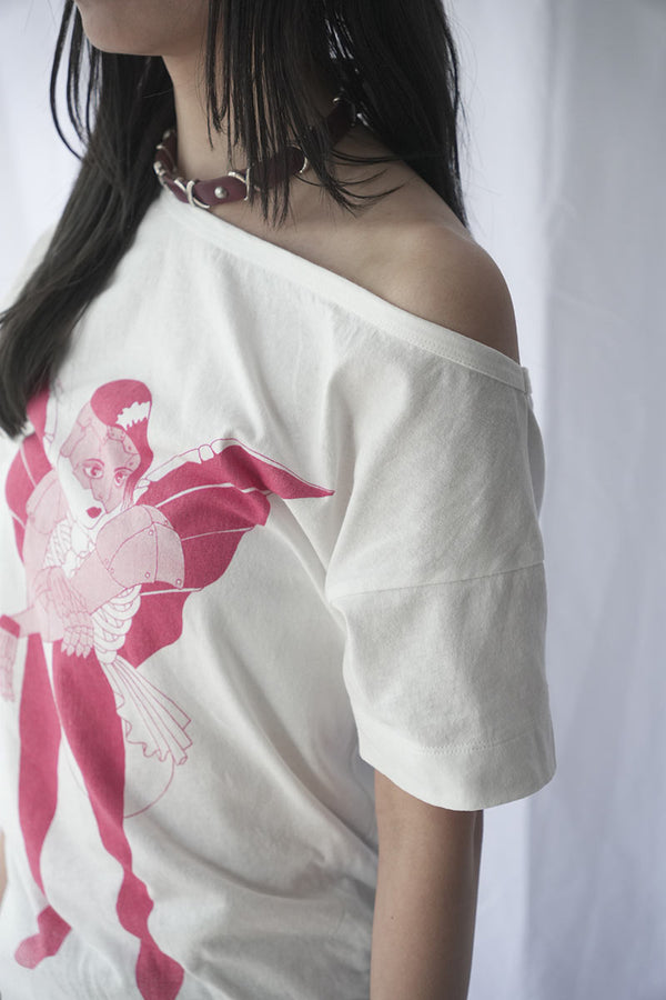 SLANT T-SHIRT / CYBERNETIC ANGEL PRINT