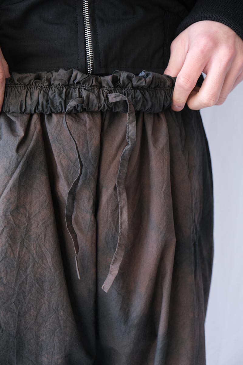 S18 NO.287 POPLIN FLAP POCKET TROUSERS / BROWN/BLACK