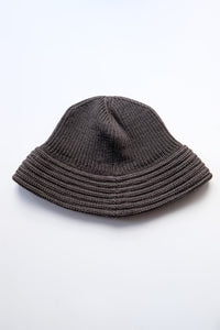 COTTON KNIT BALLOON HAT / BLACK 