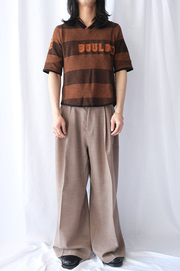 BOULDER LINE POLO SHIRT / RUST BROWN