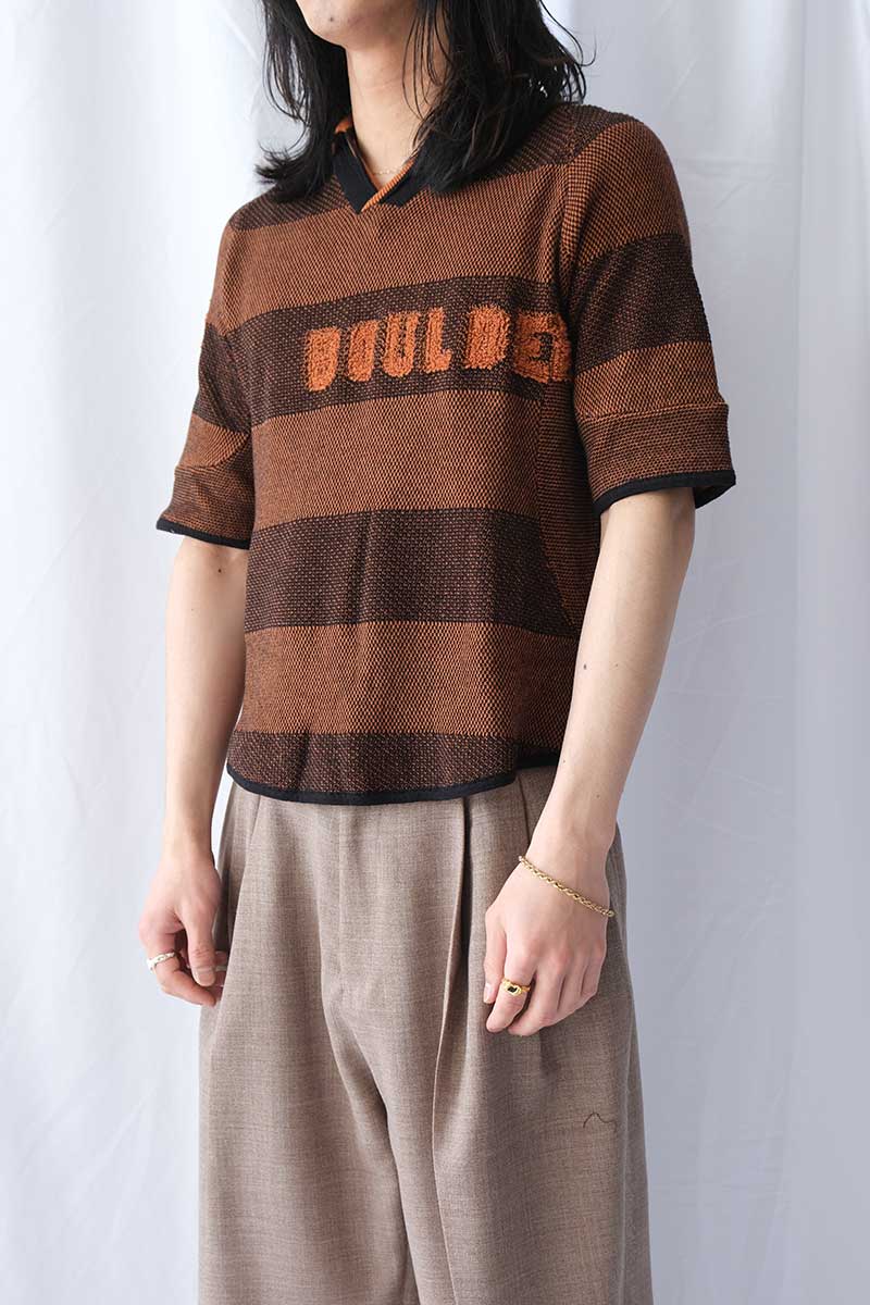 BOULDER LINE POLO SHIRT / RUST BROWN