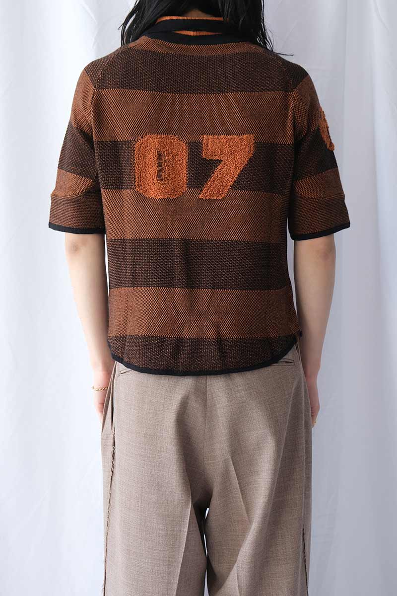 BOULDER LINE POLO SHIRT / RUST BROWN