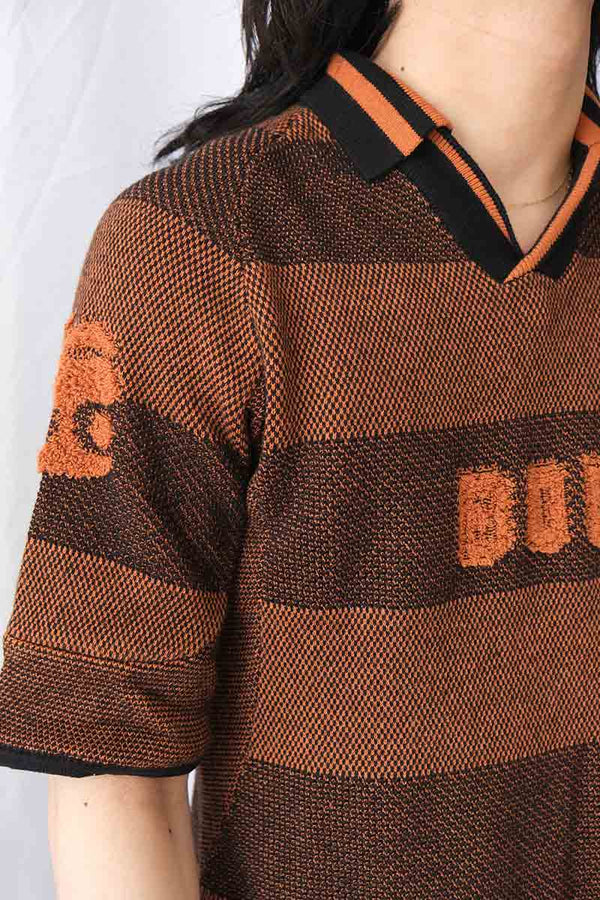 BOULDER LINE POLO SHIRT / RUST BROWN