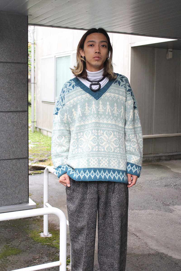 KNITTED HOCKEY SWEATER / MINT GREEN [20%OFF]